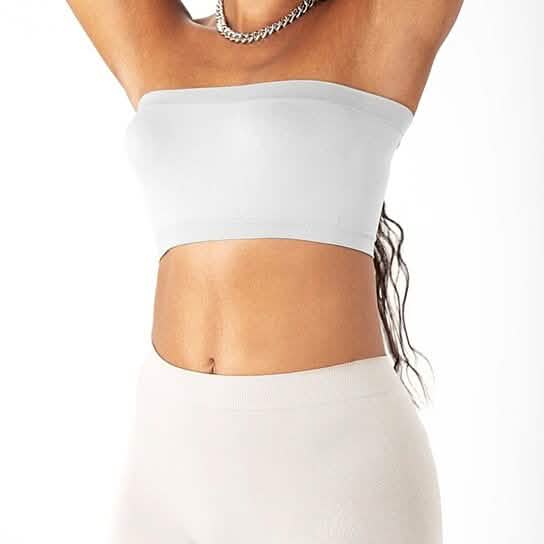 3-Pack: Women's Seamless Strapless Bandeau Crop Tube Top Bra Bralettes