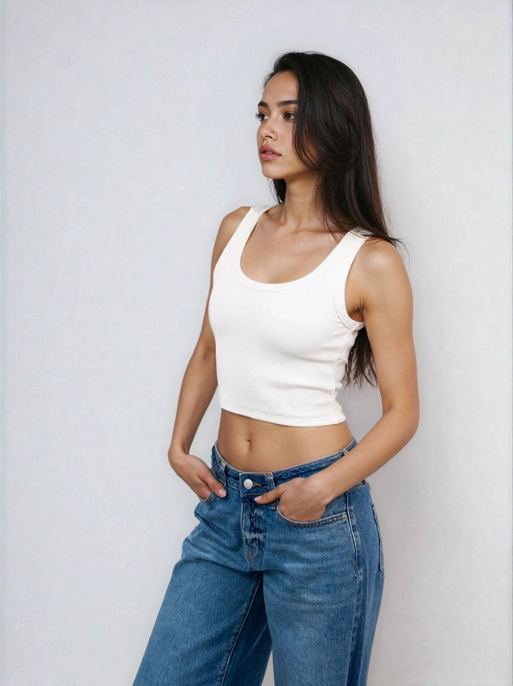 Cropped Classic Ribbed Tank