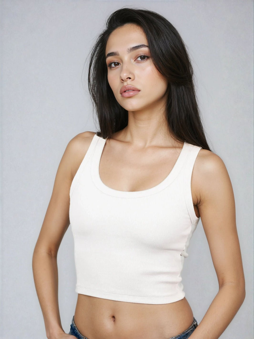 Cropped Classic Ribbed Tank