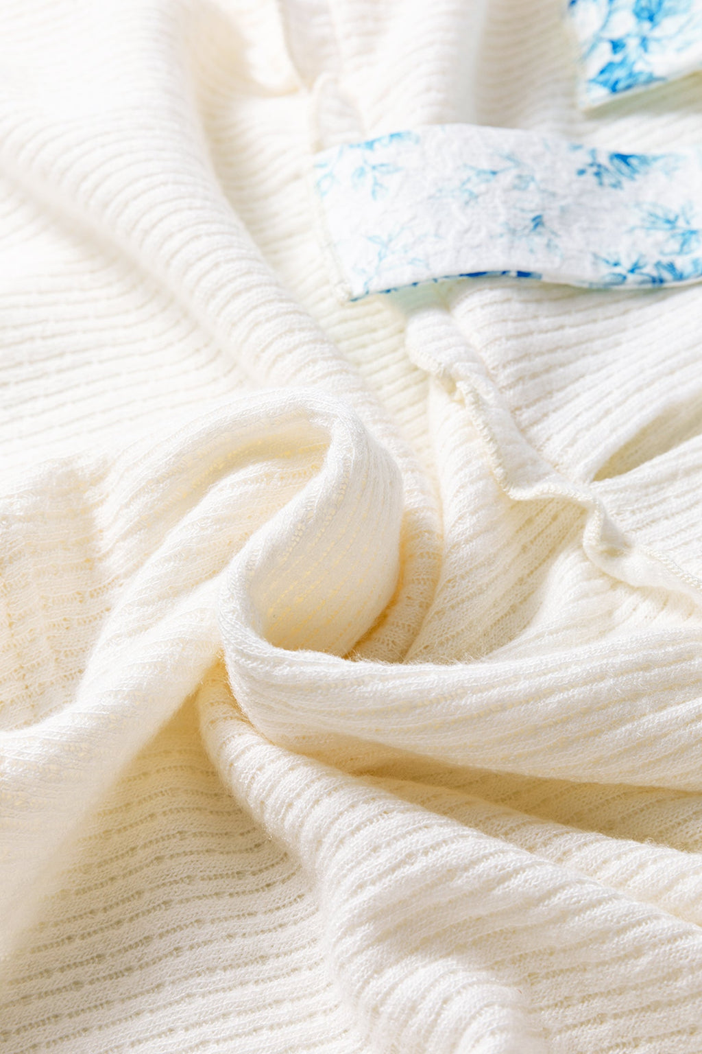 Floral Bow Tie Back Bubble Sleeve Peplum Top