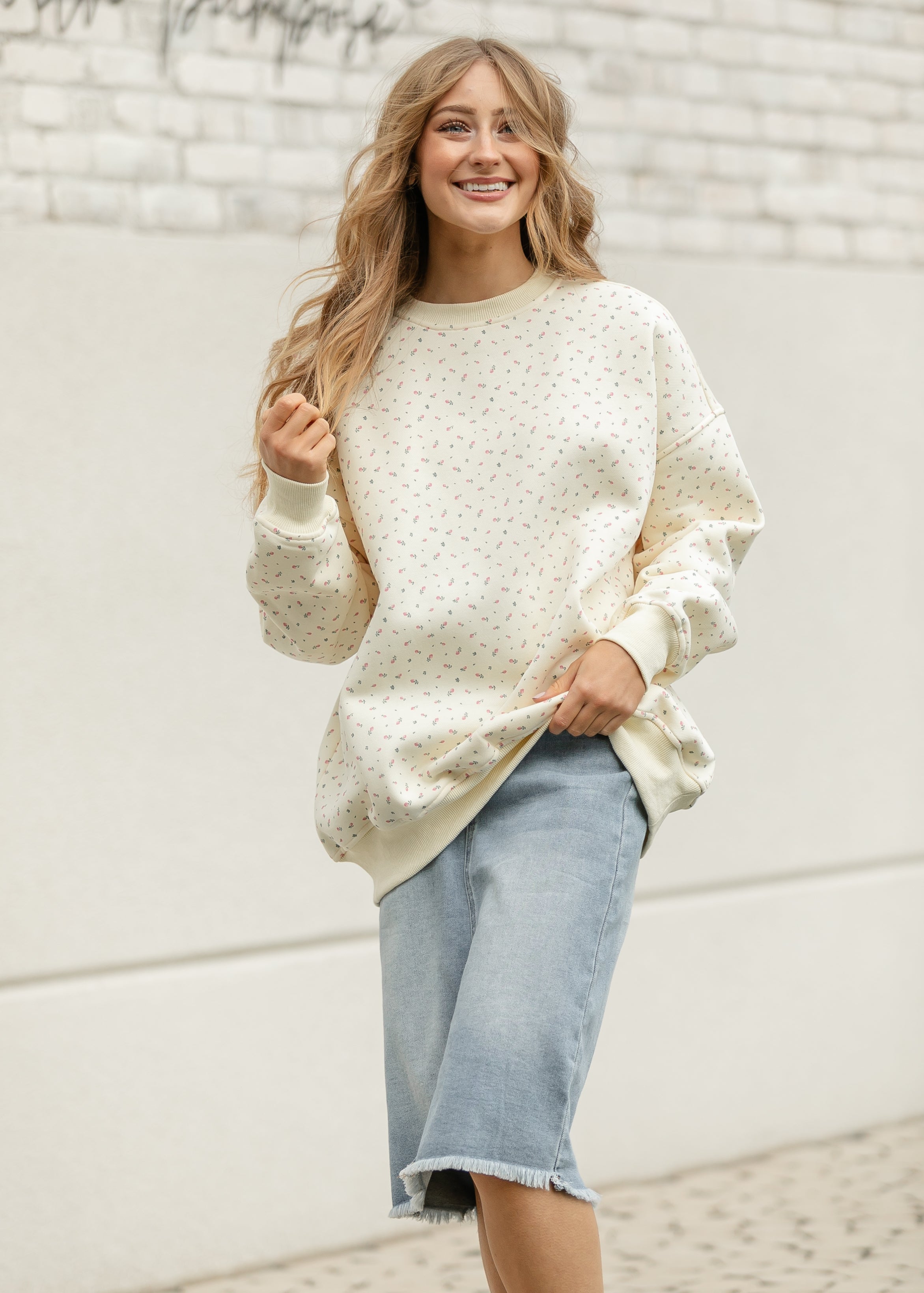Drew Raw Hem Midi Denim Skirt